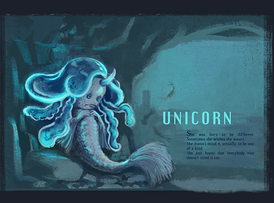 04. Unicorn digitalart digitalillustration flashfiction illustration mermaychallenge