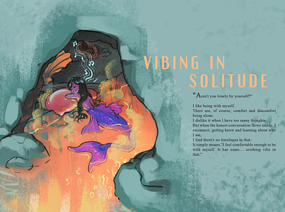 05. Vibing In Solitude digitalart digitalillustration flashfiction illustration mermaychallenge