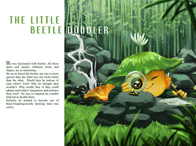 06. The Little Beetle Doodler digitalart digitalillustration flashfiction illustration mermaychallenge