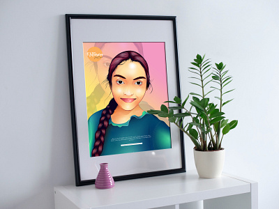 Vector Portrait Art of Beautiful Girl