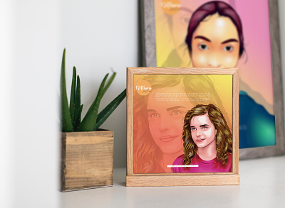 Digital Portrait Vector Art Of Emma Watson actress adobe photoshop colorful digital painting emma watson portrait portrait vector portrait vector art vector art
