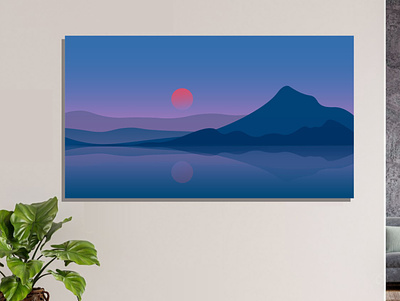 "Sundown" - wall decoration art digi digital art graphic design illustration landscape sundown wall decoration walldecor