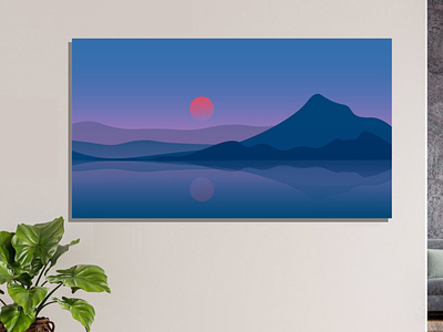 "Sundown" - wall decoration art digi digital art graphic design illustration landscape sundown wall decoration walldecor