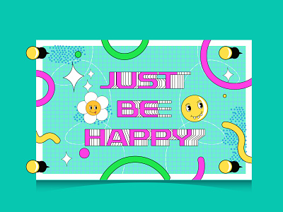 Be Happy poster design. banner design be happy poster colorful vecor art digital art illustration party invitation poster design
