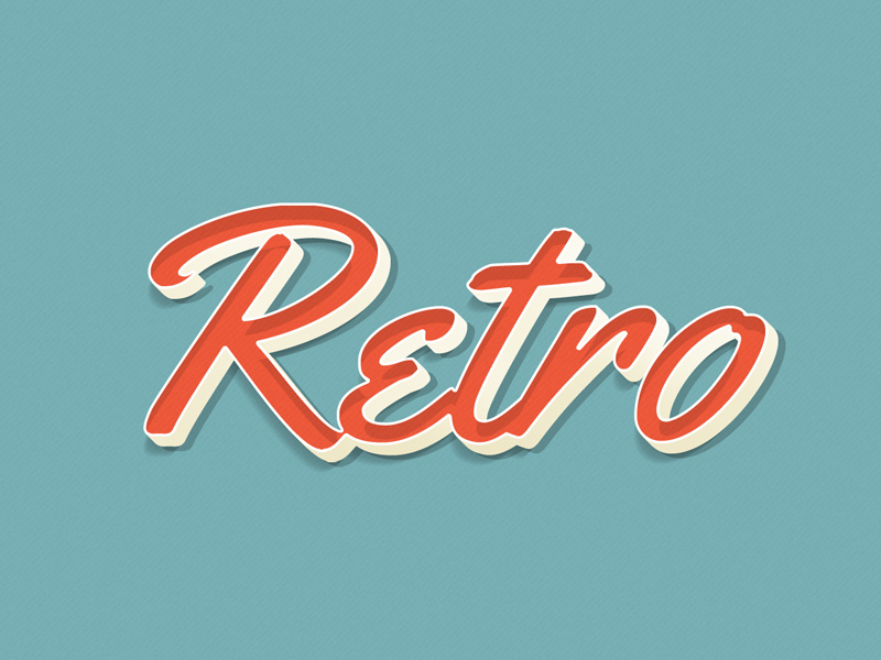 3D retro text old style 3d typography pastel 3d vintage retro text