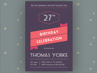 Invite Card hipster indie invitation card retro