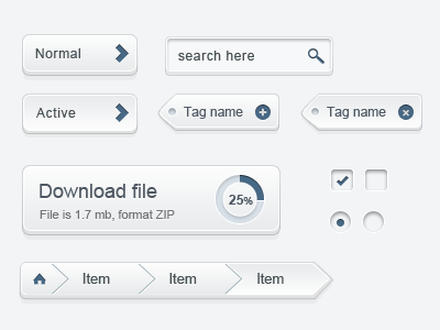 Soft Ui elements button grey kit soft tags ui user interface white