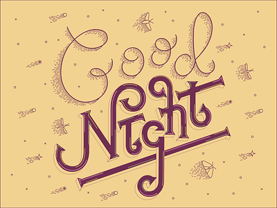 good night design illustration lettering letters type typo typography vector