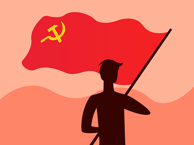 On The Path to Socialism communism hammer and sickle holding flag illustration lenin protest red flag revolution socialism soviet
