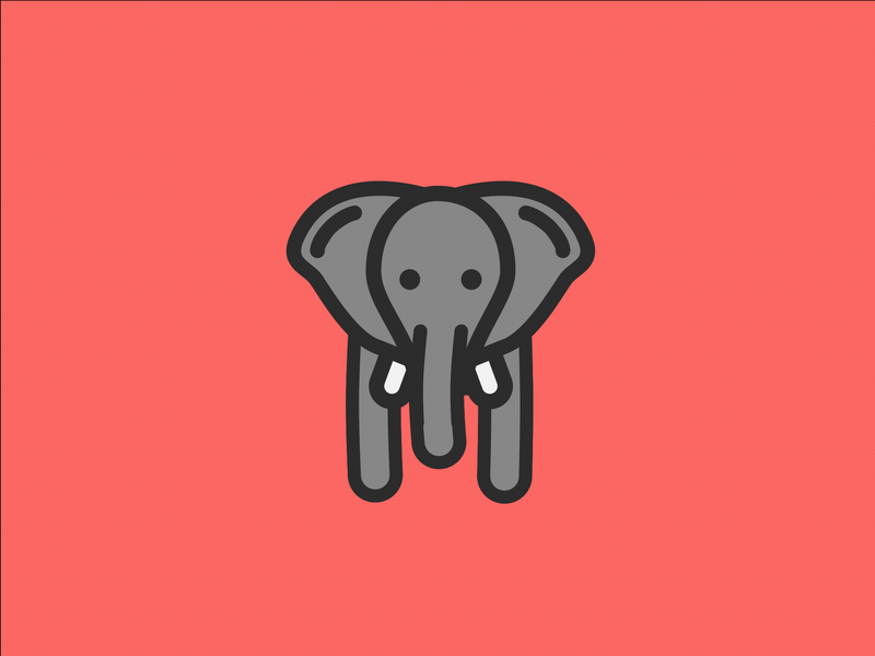 irrelephant animation! elephant gif minimalism slow