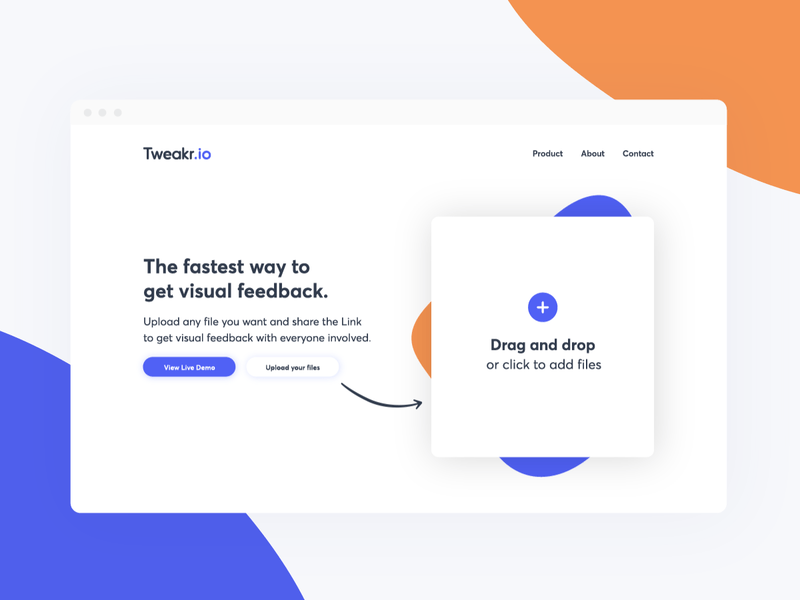 Tweakr.io - Visual Feedback solved collaboration design feedback landingpage ui