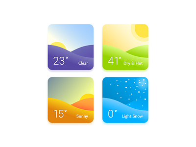 Weather Widgets autumn card spring summer ui weather widget winter