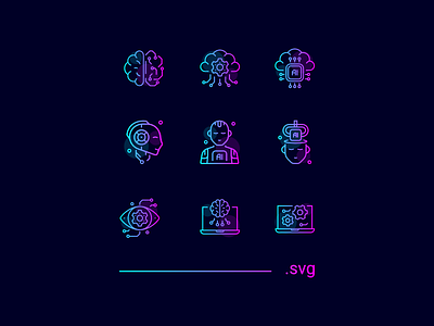 FREE - Artificial Intelligence Icons ai artificial download free gradient icons intelligence line