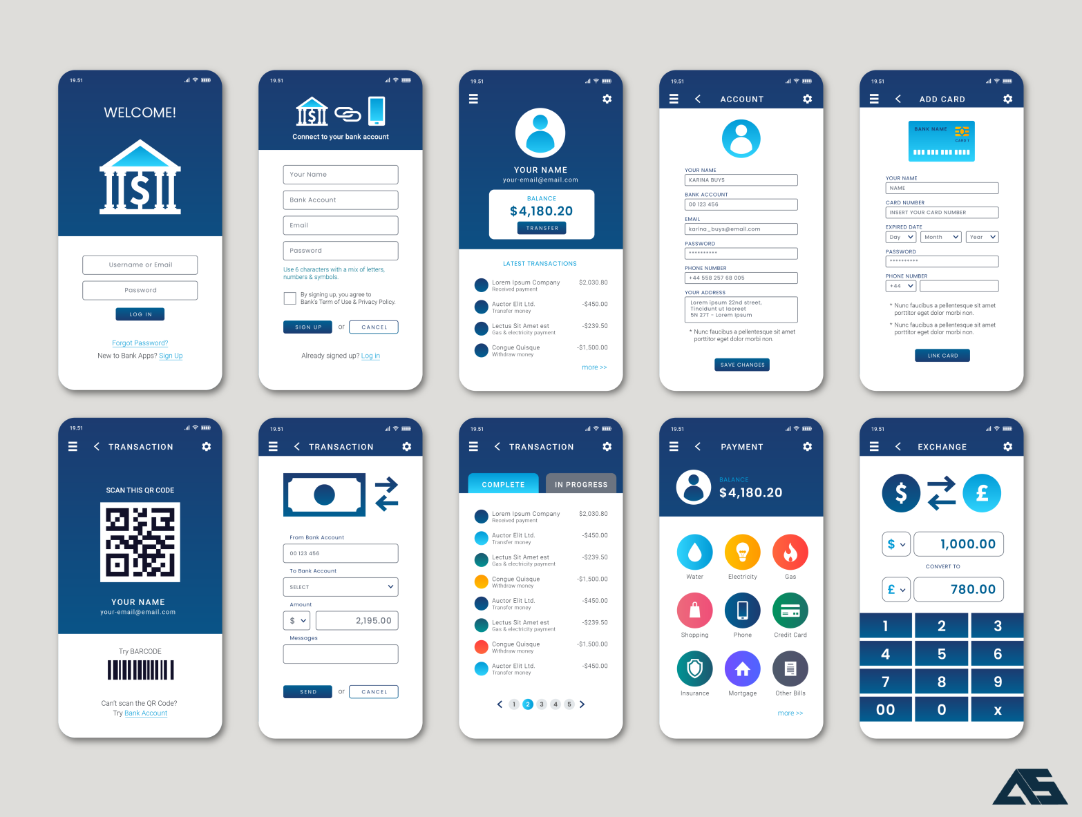 Banking App UI Design by Atlassolutions on Dribbble