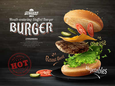 Fast Food Design 3d animation app branding design graphic design illustration logo motion graphics typography ui ux vector