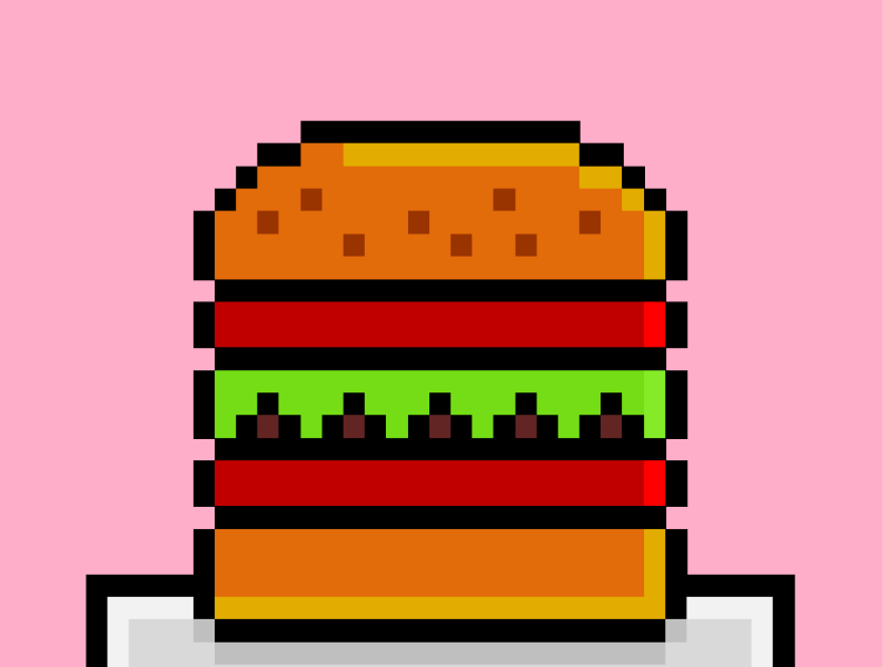 Burger pixel art by Joni pranata on Dribbble