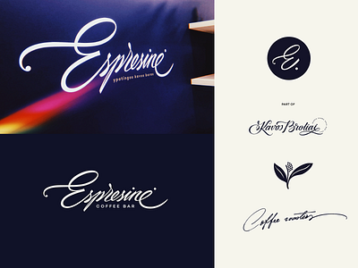 Espresinė branding calligraphy coffee custom flow handwritten lettering logo logodesign logodesigner logolearn logotype mark new process script type unique unique logo