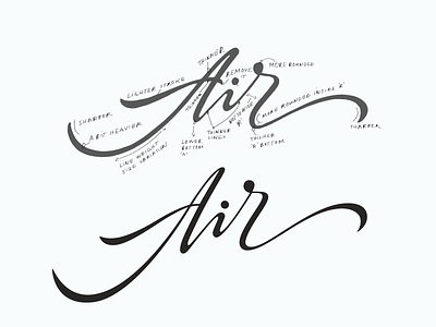 Air air branding calligraphy classy custom elegant fresh handtype handwritten lettering light logodesign logolearn logotype packaging process script sketch typography unique