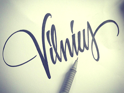 Vilnius 2 city flow forsuregraphic freelance lettering pen sketch type vilnius