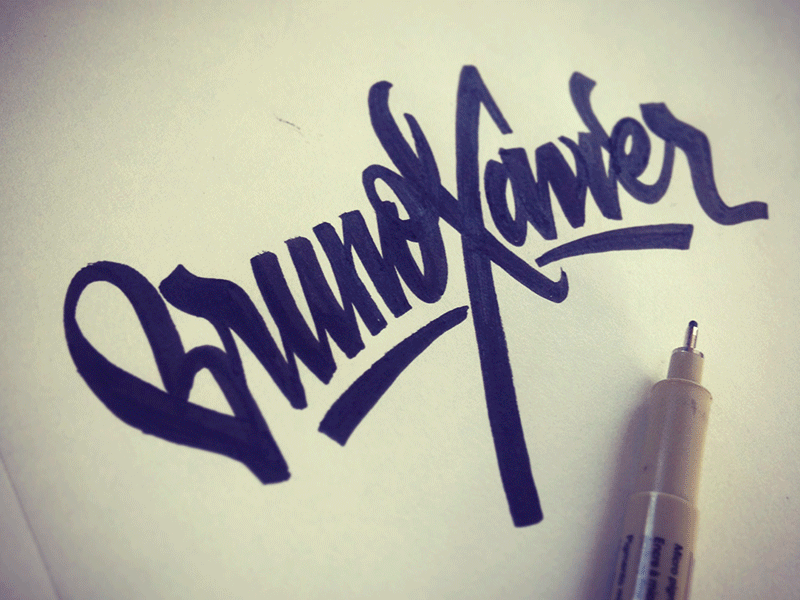 Bruno Xavier custom flow forsuregraphic identity lettering logo persona sketch type