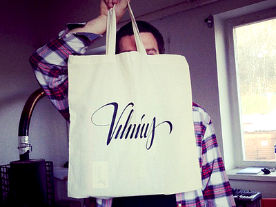 Vilnius bag city custom design eco flow forsuregraphic graphic identity lettering textile type