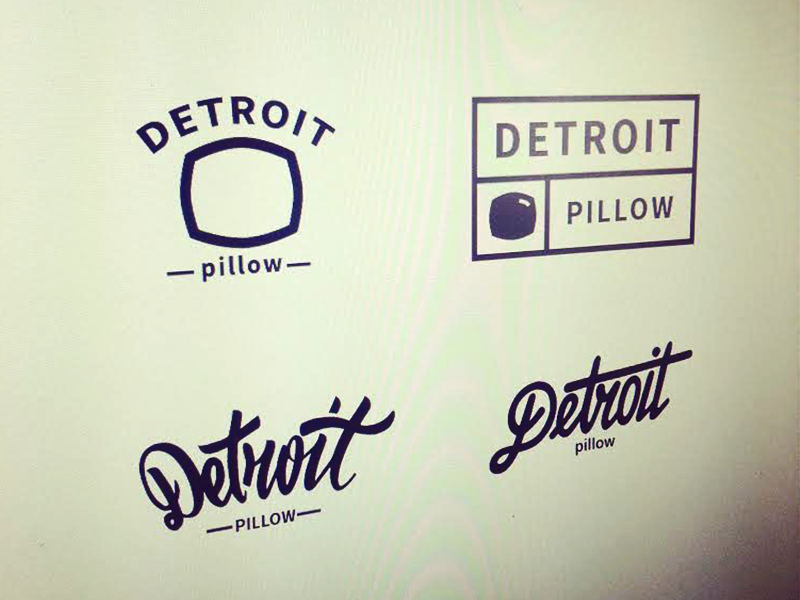 Detroit Pillow detroit hotel logo identity flow letters custom forms vintage forsuregraphic iconic