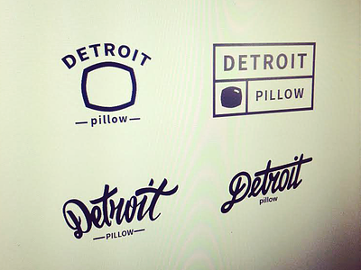 Detroit Pillow custom detroit flow forms forsuregraphic hotel iconic identity letters logo vintage