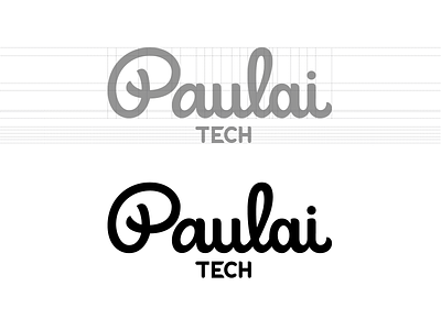 Paulai Tech app brand identity branding brush calligraphy custom goodtype guidelines handwritten idenity lettering logo logodesign logolearn logotype process script sketch typography
