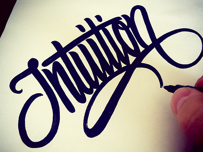 Intuition (rebound Yours) calligraphy custom flow handwriting lettering script sketch type