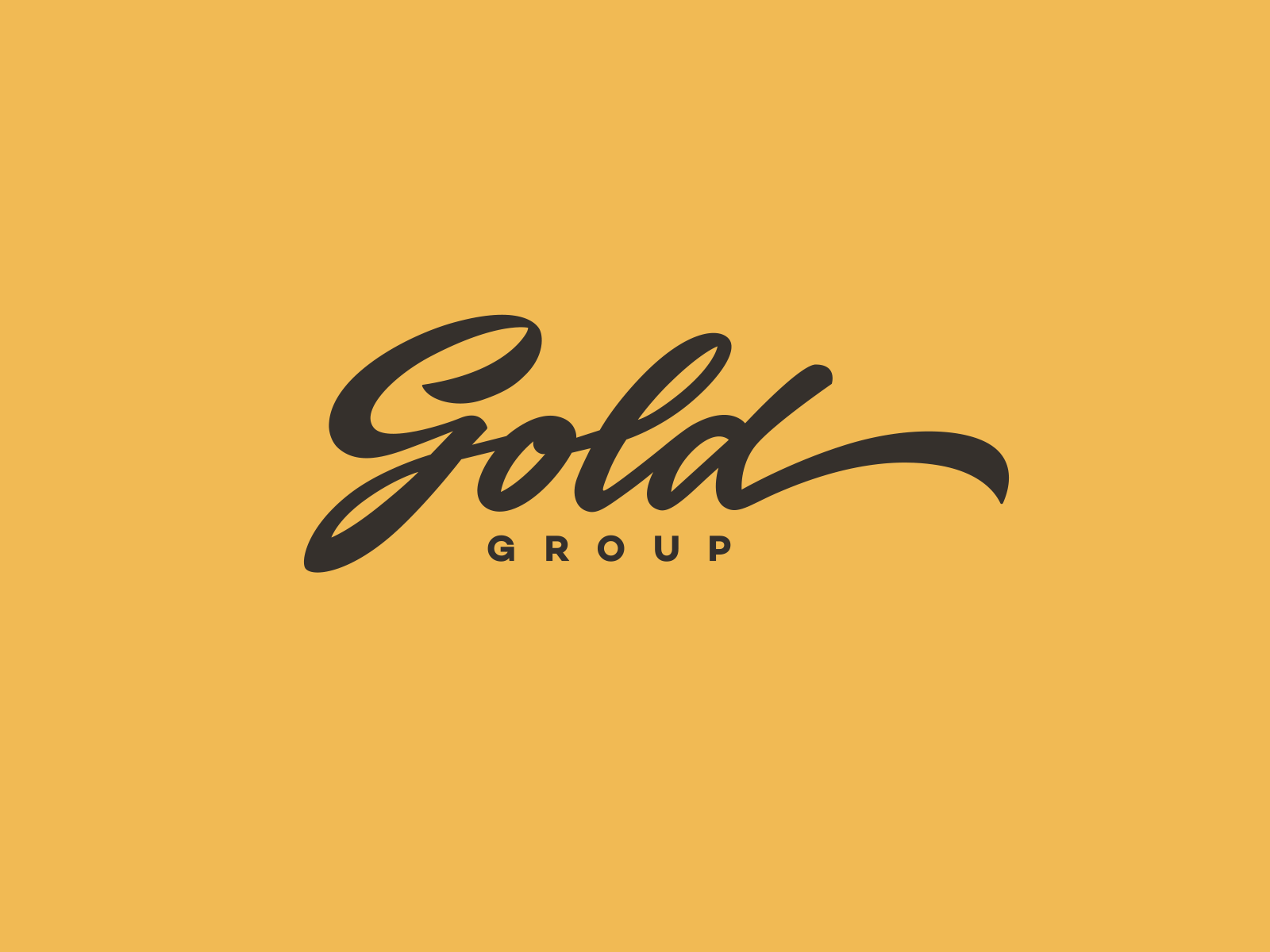 Gold Group artdirection branding calligraphy custom flow gold goldgroup graphic design handwritten identity lettering personal script solid sophisticated type typography unique yellow