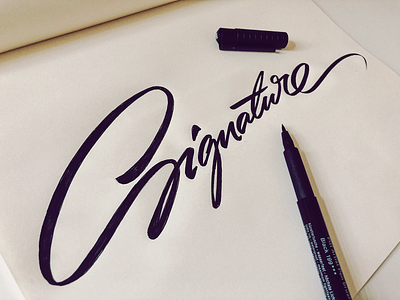 Signature branding calligraphy custom design flow handwritten illustration lettering logo process script signature sketch specific type vintage