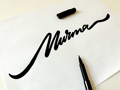 Murma branding brushlettering calligraphy custom dailytype flow idenity lettering logo murma personal process script sketch type unique