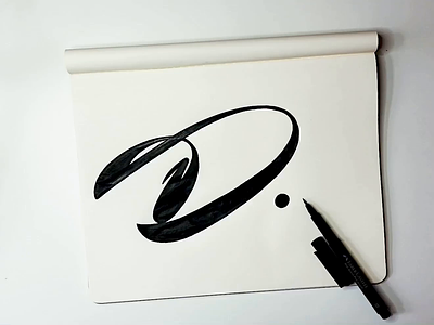 D branding calligraphy custom d letter design flow fun graphic design initials lettering logo logodesigner logomaker mark process script type unique video