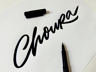 ChouRa brushlettering calligraphy choura custom design flow handcrafted handwritten lettering logo process script sketching type unique