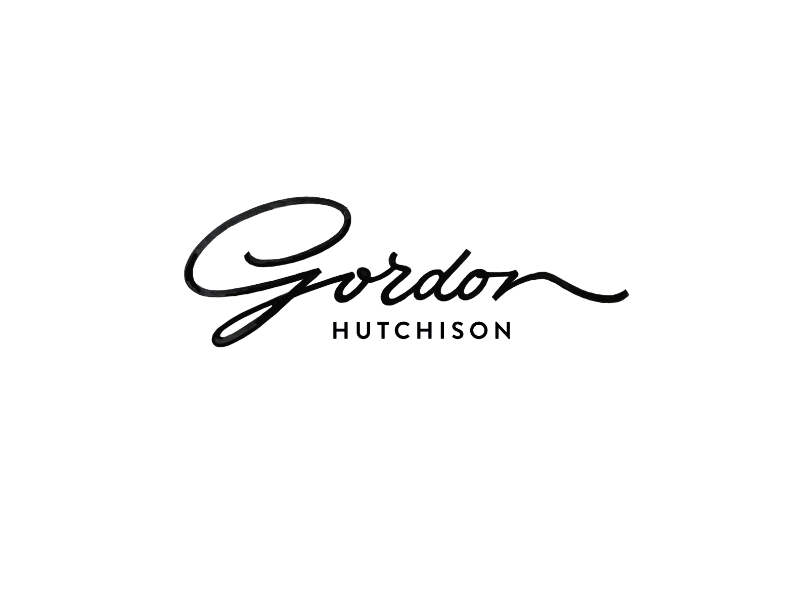 Gordon Hutchison agency branding calligraphy consultancy custom flow gif handwritten identity lettering logo modern monoline script signature sophisticated type