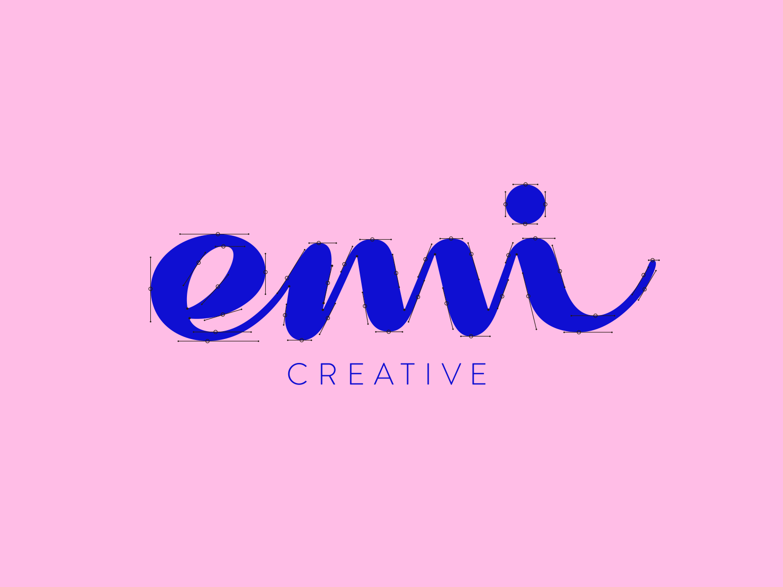 -emi - bold branding calligraphy creative custom design emicreative flow fun gif handtype handwritten identity lettering logo pink script sophisticated type unique