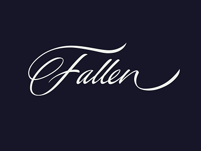 Fallen branding calligraphy classy custom design elegant fallen flow fun graphic design gym lettering light logo script solid sophisticated style type urban