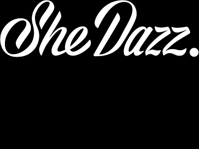 She Dazz calligraphy custom design flow graphic design handwritten identity lettering logo modern retro script security shedazz startup type unique