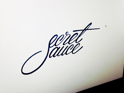 Secret Sauce design elegant flow lettering logo sauce script secret smart spoon type