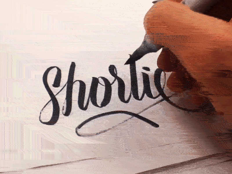 Shortie calligraphy custom flow gif lettering process sript type typography video