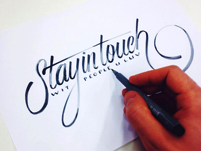 Stay in touch calligraphy handwriting in touch lettering quote sketch stay type