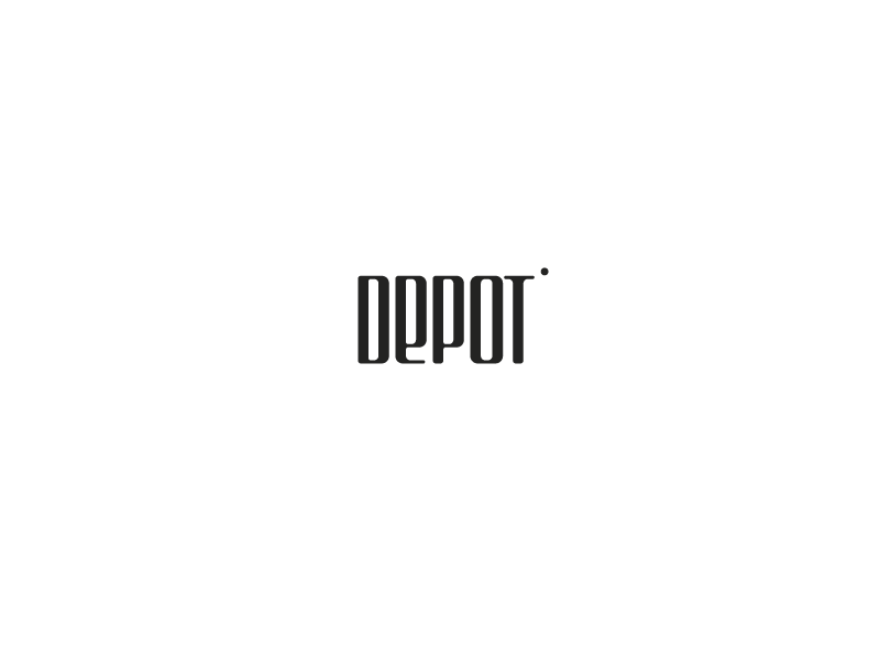 DEPOT condensed custom depot logo process script type typography