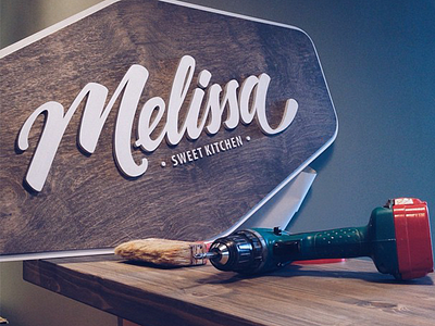 Melissa custom lettering logo melissa process script sweets