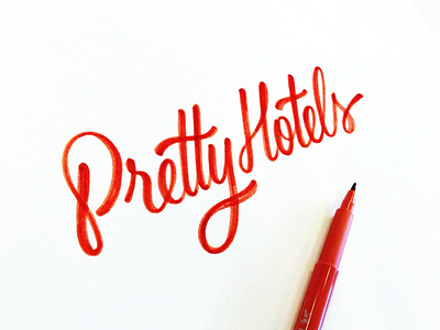 Pretty Hotels blog classic custom flow hotels logo pretty process script sketch smooth type