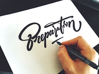 Preparation calligraphy custom flow lettering preparation script type unique