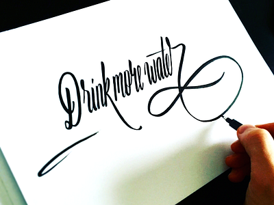 Drink More Water flow jenkins lettering mick music process quote script sketch type