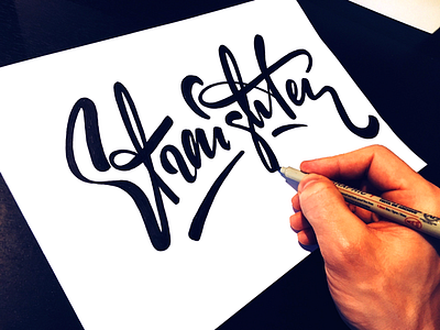 Straighten brush calligraphy daily flow handtype handwritten lettering process sketch straighten type