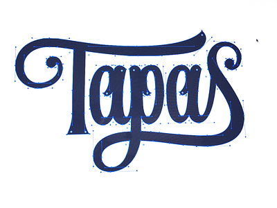 Tapas flow food lettering script spain type vectors