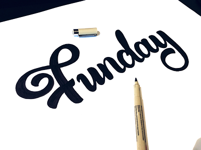 Funday app calligraphy custom funday lettering logo script type word