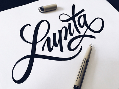 Lupita calligraphy flow logo process script spanish type urban